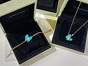 VCA Two Butterfly Earrings 18K Yellow Gold Diamond Turquoise VCARP7US00 - 5