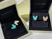VCA Two Butterfly Earrings 18K Yellow Gold Diamond Turquoise VCARP7US00 - 4