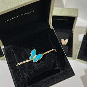 VCA Two Butterfly Bracelet 18K Yellow Gold Diamond Turquoise - 1