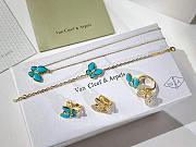 VCA Two Butterfly Bracelet 18K Yellow Gold Diamond Turquoise - 2