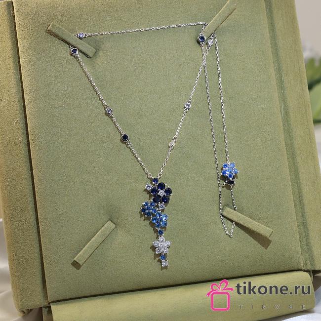 VCA Folie Des Pres Pendant 18K White Gold Diamond Sapphire VCARP05J00 - 1