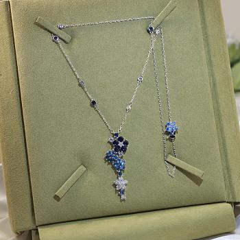 VCA Folie Des Pres Pendant 18K White Gold Diamond Sapphire VCARP05J00