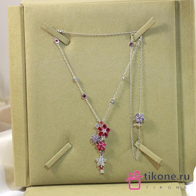 VCA Folie Des Pres Pendant 18K White Gold Diamond Sapphire VCARP05L00 - 1