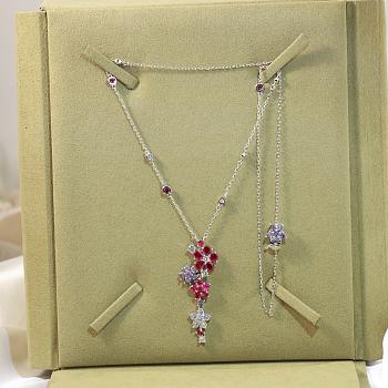 VCA Folie Des Pres Pendant 18K White Gold Diamond Sapphire VCARP05L00