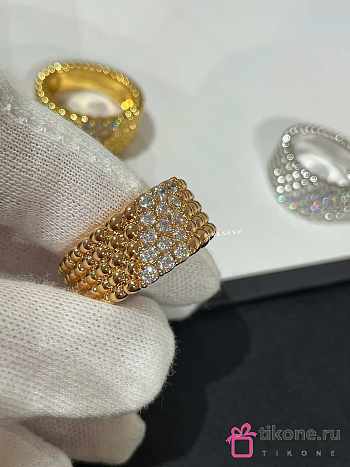 VCA Perlee Diamonds Ring 5 Rows 18k Diamond