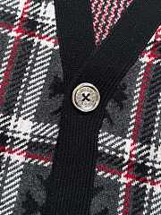 Chrome Hearts Mama Tried Plaid Cardigan Black/ Red - 3