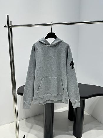 Chrome Hearts Paper Jam Cross Hoodie Gray
