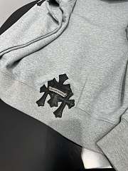 Chrome Hearts Paper Jam Cross Hoodie Gray - 2