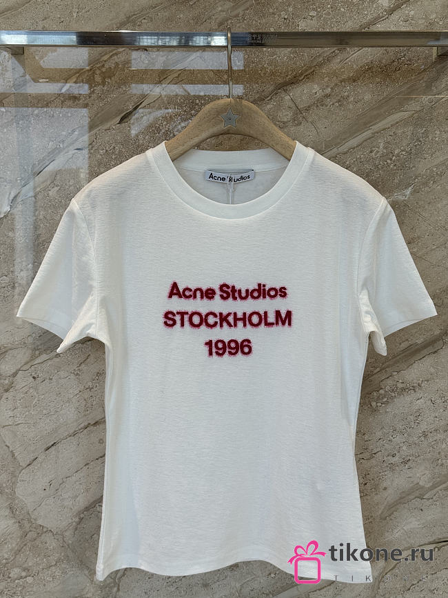 Acne Studios Logo T-shirt White - 1
