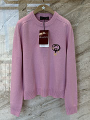 Gucci Wool Cashmere Sweatshirt With Embroidery In Pink  - 3