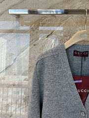Gucci Wool Cashmere Cardigan With Embroidery In Grey - 6