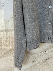 Gucci Wool Cashmere Cardigan With Embroidery In Grey - 2