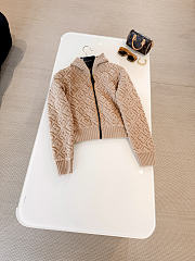 LV Monogram Toweling Zip-Up Hoodie Camel 1AIVSH  - 4