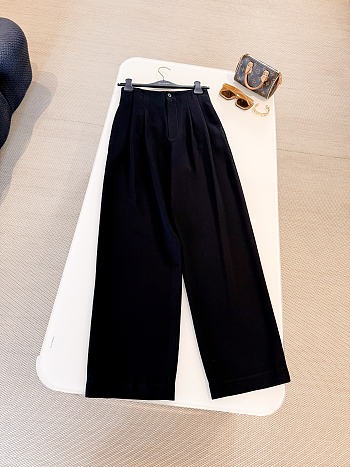 LV Tailored Wide-Leg Wool Pants Black 1AJFOR