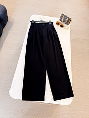 LV Tailored Wide-Leg Wool Pants Black 1AJFOR - 6