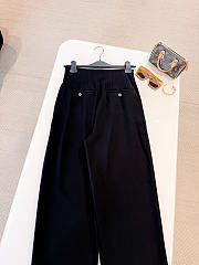 LV Tailored Wide-Leg Wool Pants Black 1AJFOR - 4