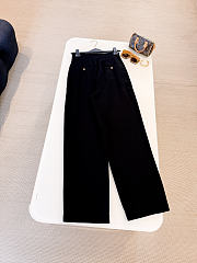 LV Tailored Wide-Leg Wool Pants Black 1AJFOR - 3