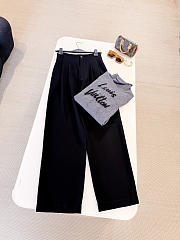 LV Tailored Wide-Leg Wool Pants Black 1AJFOR - 2