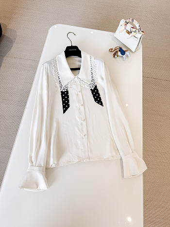 Valentino Garavani Crepe De Chine Shirt in Natural