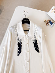 Valentino Garavani Crepe De Chine Shirt in Natural - 5