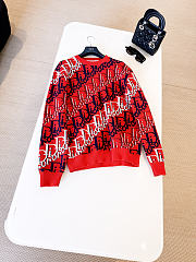 Dior Oblique Sweater Red Wool Jacquard - 3