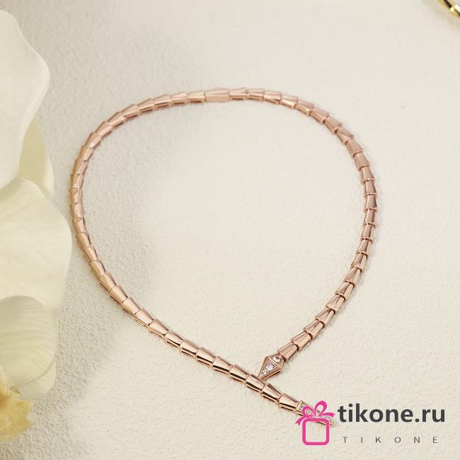 Serpenti Viper Necklace Rose Gold with Diamonds 357793 - 1