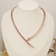Serpenti Viper Necklace Rose Gold with Diamonds 357793 - 4