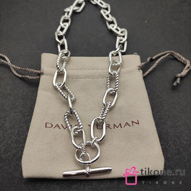 David Yurman Dy Madison Toggle Chain Necklace 18K Sterling Silver 8.5mm #N18366 SS - 1