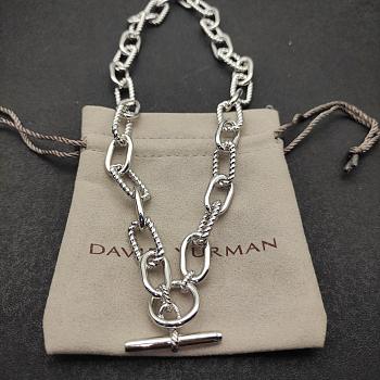 David Yurman Dy Madison Toggle Chain Necklace 18K Sterling Silver 8.5mm #N18366 SS