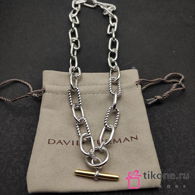 David Yuman Dy Madison Toggle Chain Necklace 18K Sterling Silver with 18K Yellow Gold 8.5mm #N18366 S8 - 1