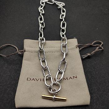 David Yuman Dy Madison Toggle Chain Necklace 18K Sterling Silver with 18K Yellow Gold 8.5mm #N18366 S8