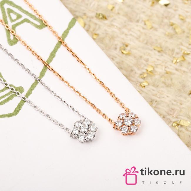 VCA Fleurette Pendant 18K White/ Rose Gold Diamond  - 1