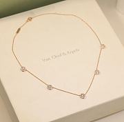 VCA Fleurette Necklace 5 Flowers 18K White/ Rose Gold Diamond - 3