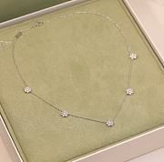 VCA Fleurette Necklace 5 Flowers 18K White/ Rose Gold Diamond - 6