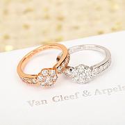 VCA Fleurette Ring 18K White/ Rose Gold Diamond - 6