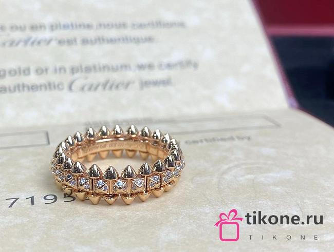 Clash De Cartier Ring Small Paved Rose Gold  - 1