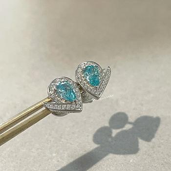 Chaumet Josephine Aigrette Earrings White Gold Aquamarines Diamonds