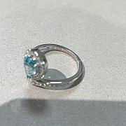 Chaumet Josephine Aigrette Ring White Gold Aquamarines Diamonds - 6