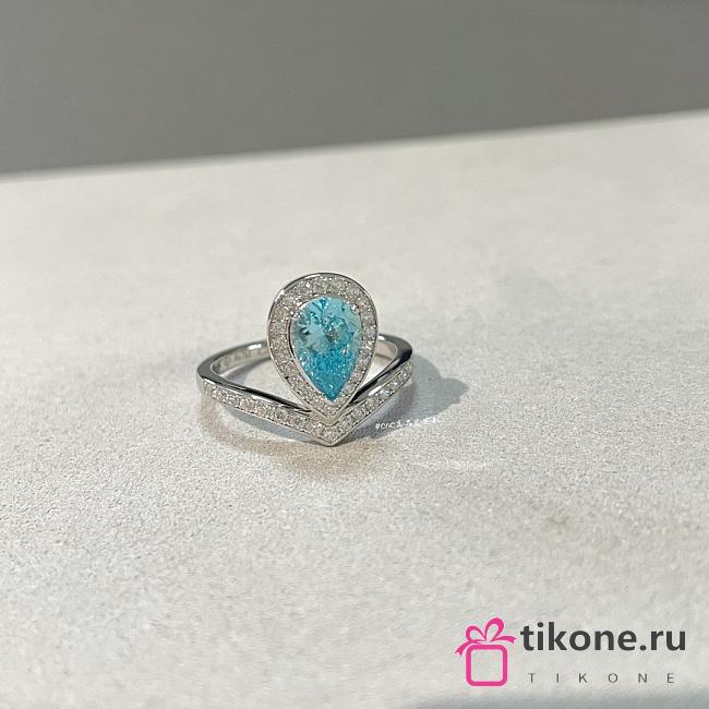 Chaumet Josephine Aigrette Ring White Gold Aquamarines Diamonds - 1