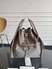 Chanel 25 Medium Handbag Suede Gold Tone Metal Gray - 40x30x15cm - 1