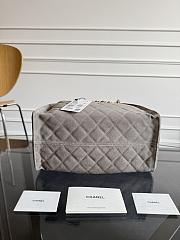 Chanel 25 Medium Handbag Suede Gold Tone Metal Gray - 40x30x15cm - 5
