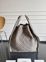 Chanel 25 Medium Handbag Suede Gold Tone Metal Gray - 40x30x15cm - 4