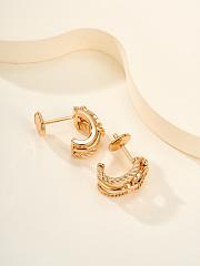 Fred Force 10 Rise Earrings Small Model 18k Rose Gold Diamonds Half Paved 8B0341 - 6