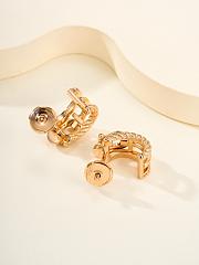 Fred Force 10 Rise Earrings Small Model 18k Rose Gold Diamonds Half Paved 8B0341 - 5
