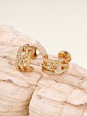 Fred Force 10 Rise Earrings Small Model 18k Rose Gold Diamonds Half Paved 8B0341 - 2