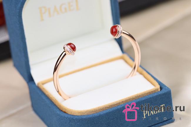 Piaget Possession Open Bangle Bracelet In 18K Rose Gold with Carnelian G36PA600 - 1