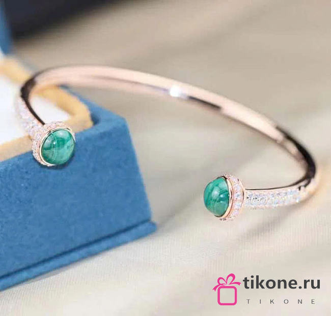 Piaget Possession Open Bangle Bracelet In 18K Rose Gold with Malachite G36PD400 - 1