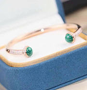 Piaget Possession Open Bangle Bracelet In 18K Rose Gold with Malachite G36PD400 - 3