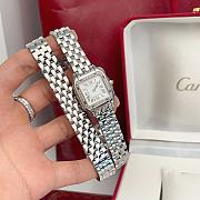 Panthere De Cartier Watch Doulbe Chain Small Model Rose Gold Diamonds 22x30mm - 3