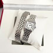 Panthere De Cartier Watch Doulbe Chain Small Model White Gold Diamonds 22x30mm - 5